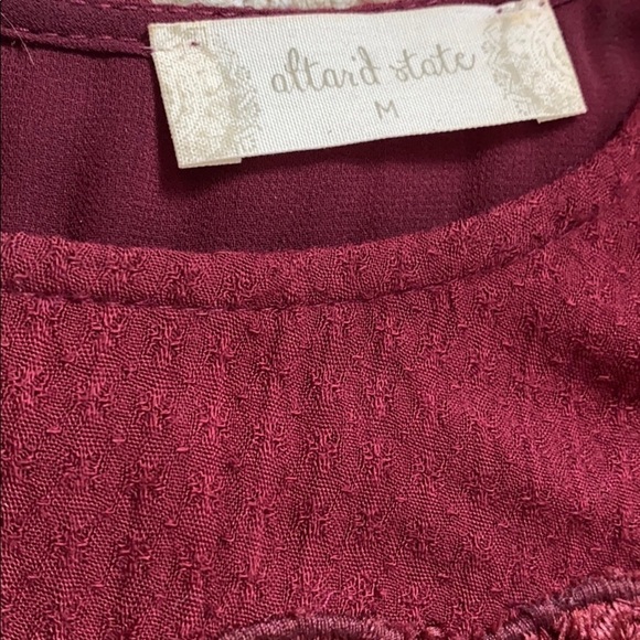 ALTAR’D STATE Burgundy Crochet Lace Flowy Dress Medium Boho Bohemian Fall - Picture 7 of 8